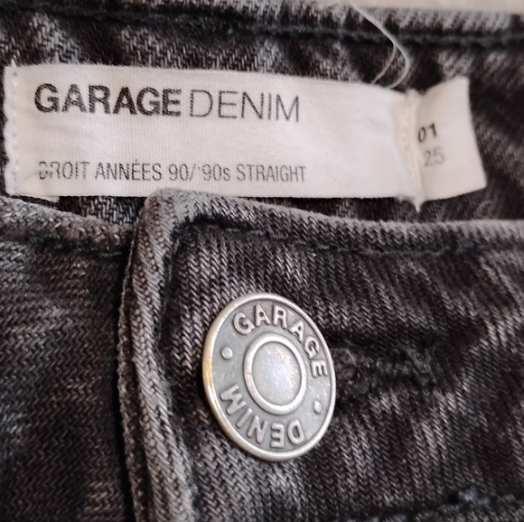 Garage 90's Straight | Washed Black Wide Leg Jeans | Size 25 - Picture 3 of 13
